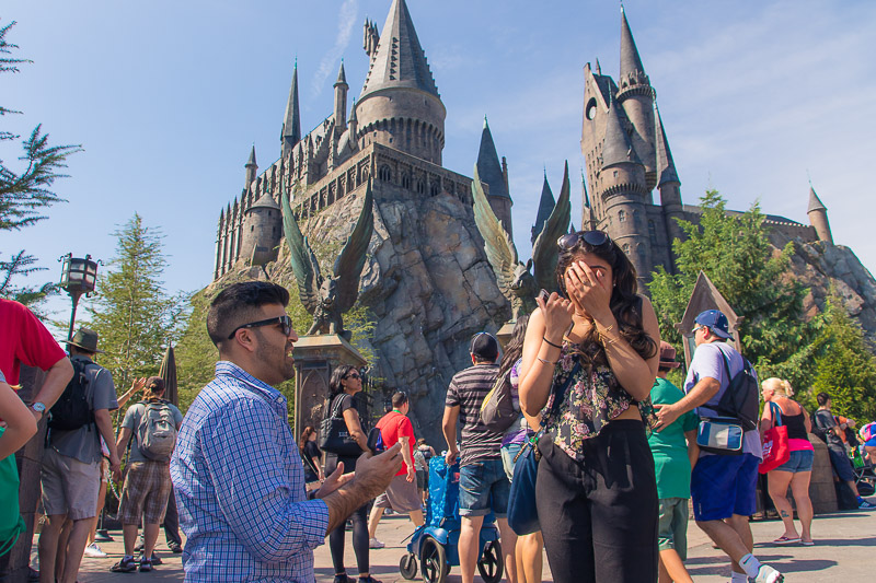 Orlando Surprise Marriage Proposal Wizarding World of Harry Potter