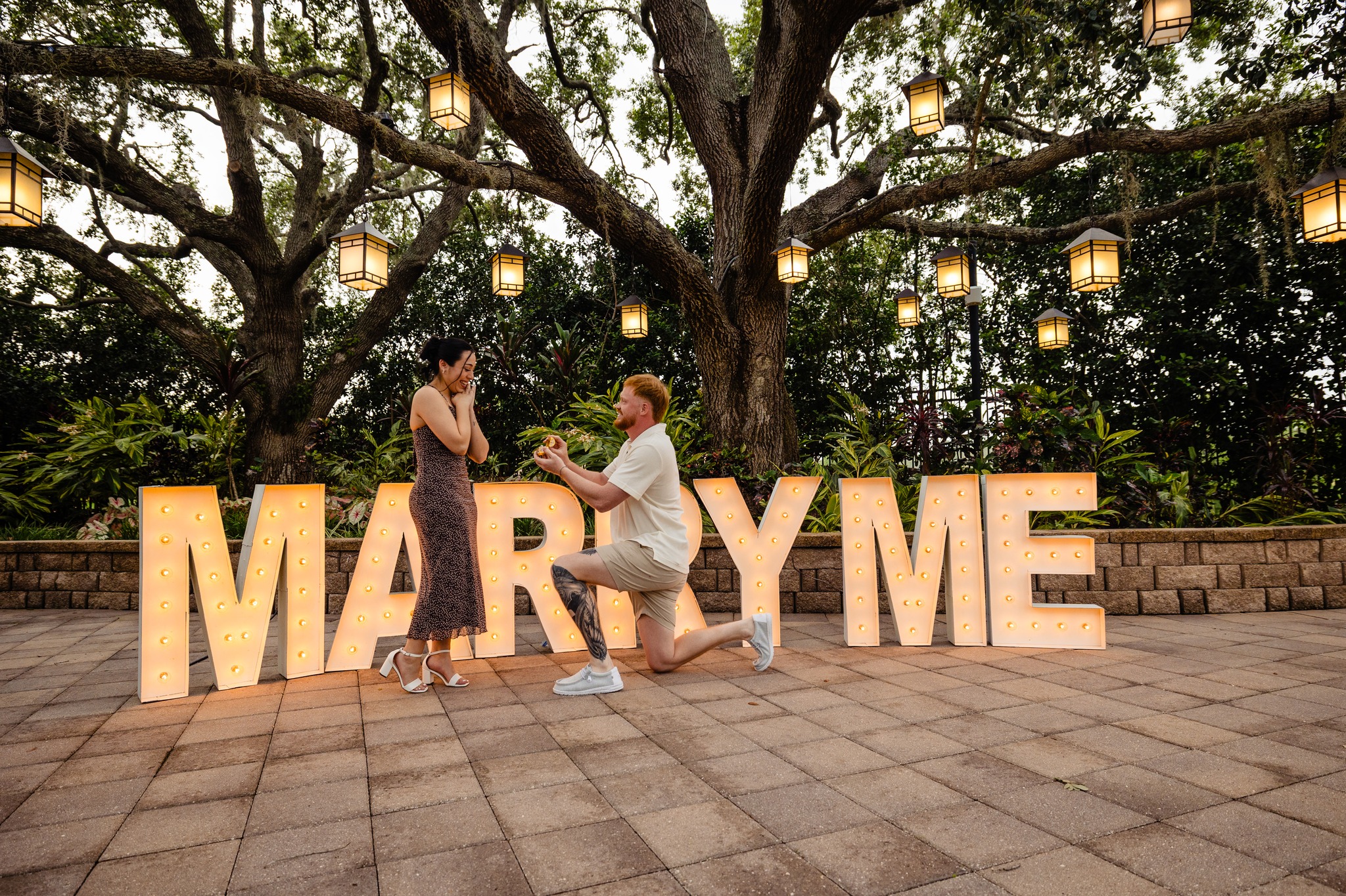 Big Marry Me Sign Flowers Candles Orlando Proposal Packages Big Marry Me Sign